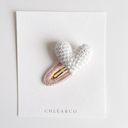 Mon Amour Heart Crochet Clip