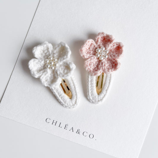 Set of 2 Fleur Crochet Clips