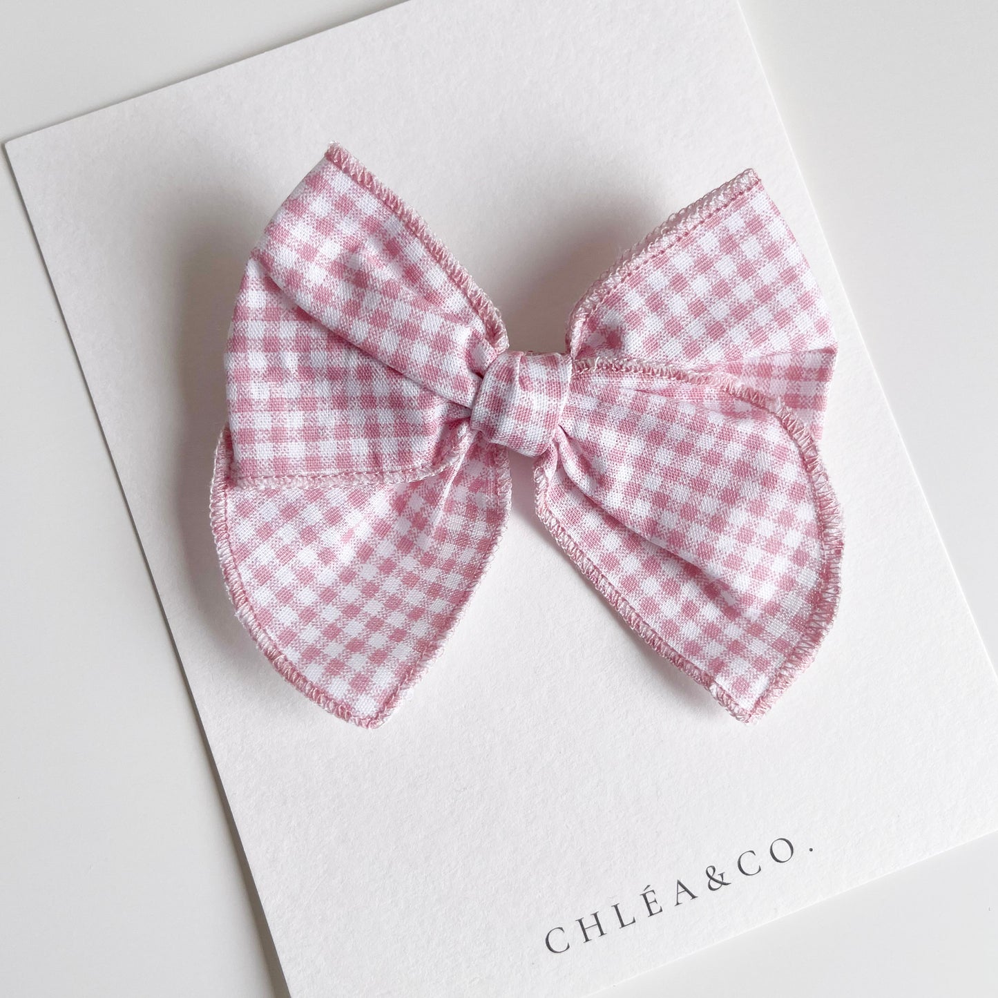 Pink Gingham Fable Bow