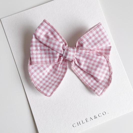 Pink Gingham Fable Bow