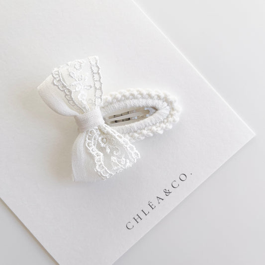 Lace Crochet Bow Clip