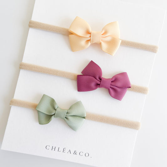 Set of 3 Mini Bow Headbands