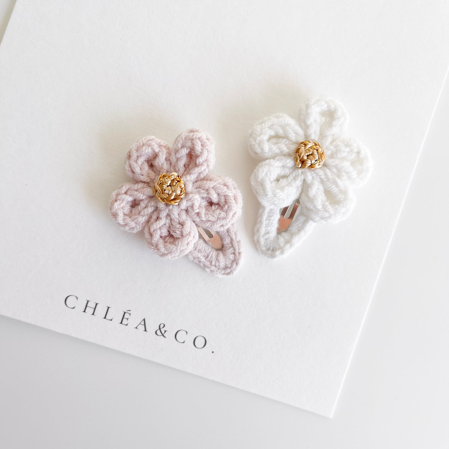 Set of 2 Zinnia Crochet Clips