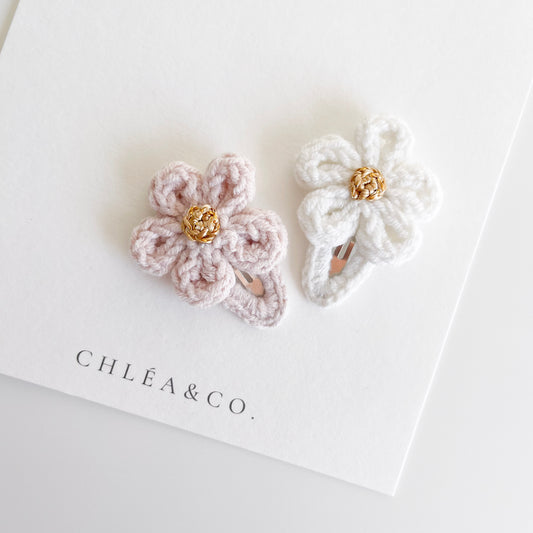 Set of 2 Zinnia Crochet Clips
