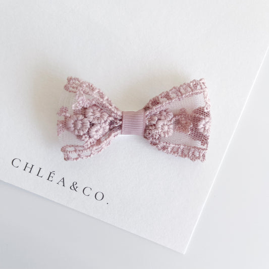 Petite Lace Bow Clip