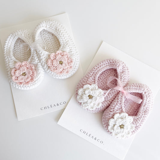 Crochet Flower Baby First Shoes