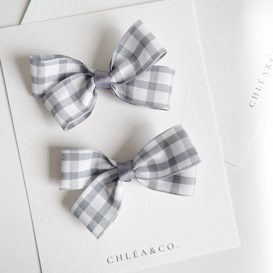Gingham Pigtail Bow Set