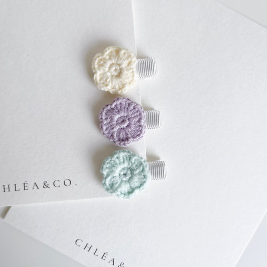 Set of 3 Mini Clips Primrose Soft Pastel
