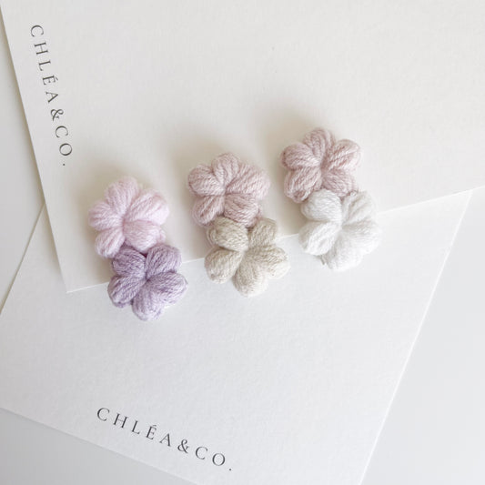 Set of 3 Clips Periwinkle Pastel Bloom