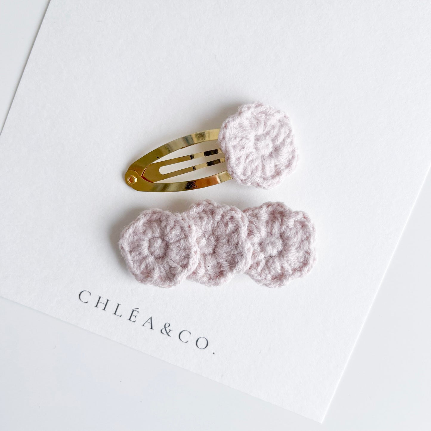 Set of 2 Clips Crochet Primrose