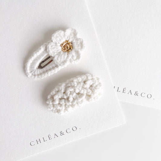 Set of 2 Crochet Clips Faith
