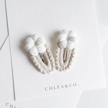 Set of 2 Periwinkle Crochet Clips