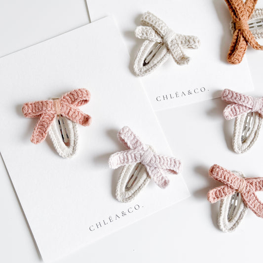 Set of 2 Liana Crochet Bow Clips