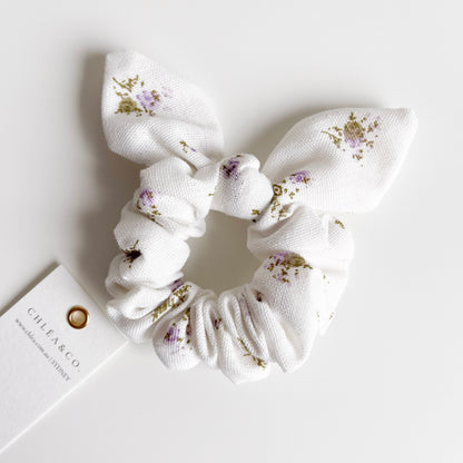 Purple Ditsy Floral Scrunchies