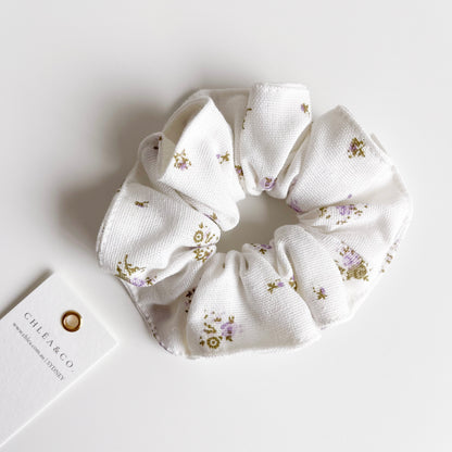 Purple Ditsy Floral Scrunchies