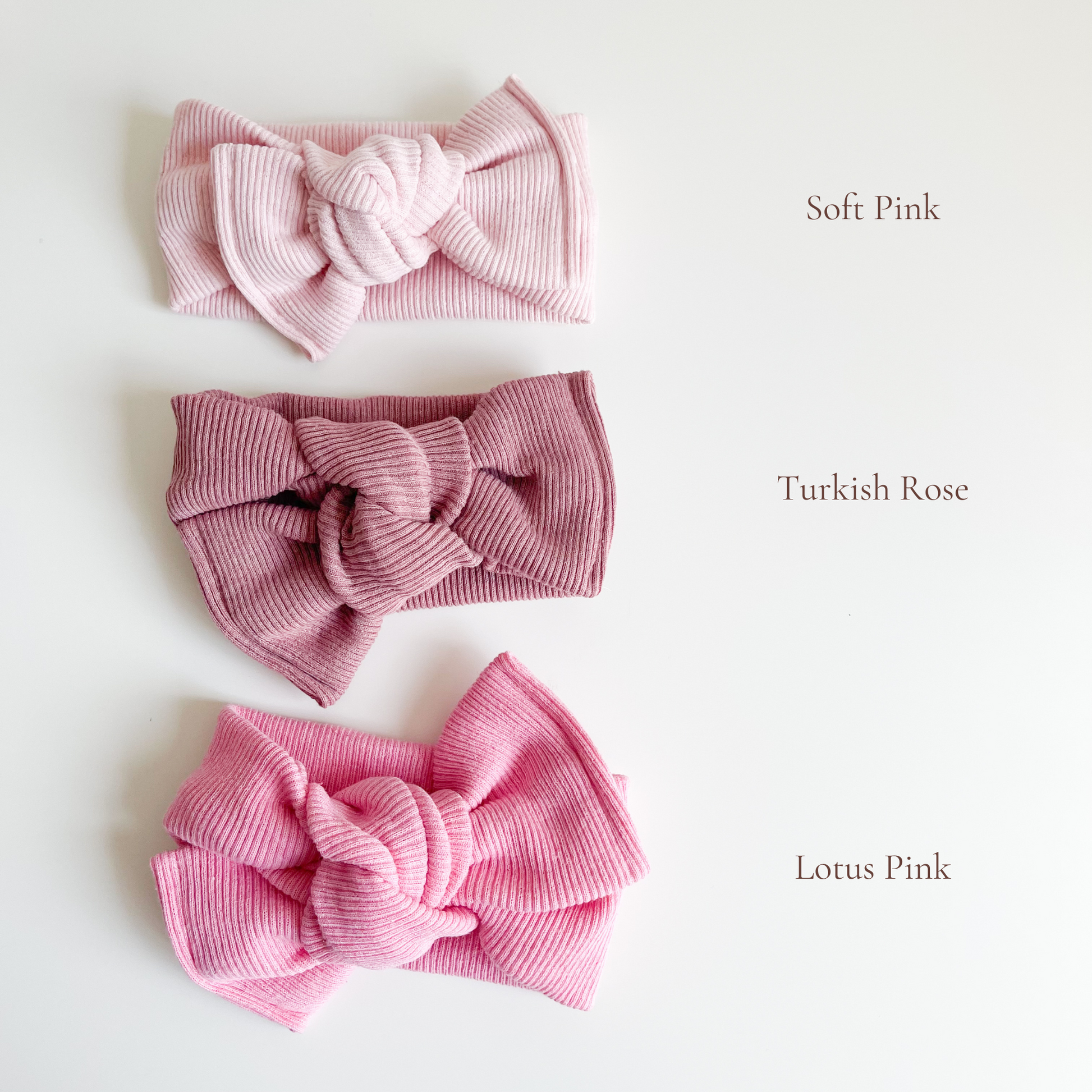 Topknot headband for newborn and babies available in soft pink, turkish rose and lotus pink. Beautiful hair bow for everyday wear and special occasions such as wedding, flower girl, baptism, christening, birthday outfit and photoshoot.