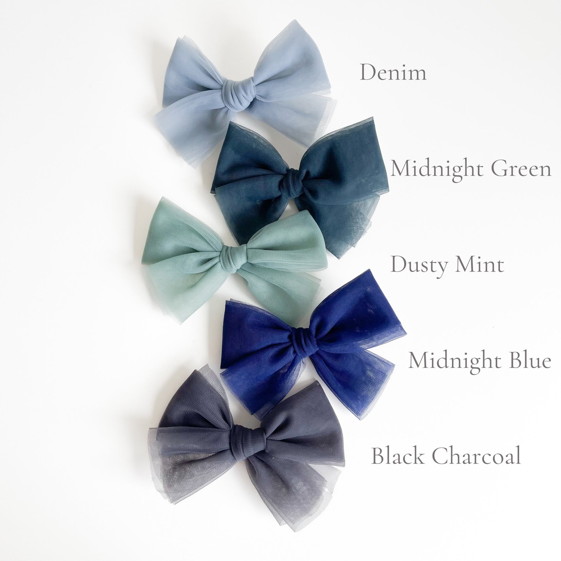 Tulle hair bow clip available in 23 colours. Beautiful hair bow for everyday wear and special occasions such as wedding, flower girl, baptism, christening, birthday outfit and photoshoot.