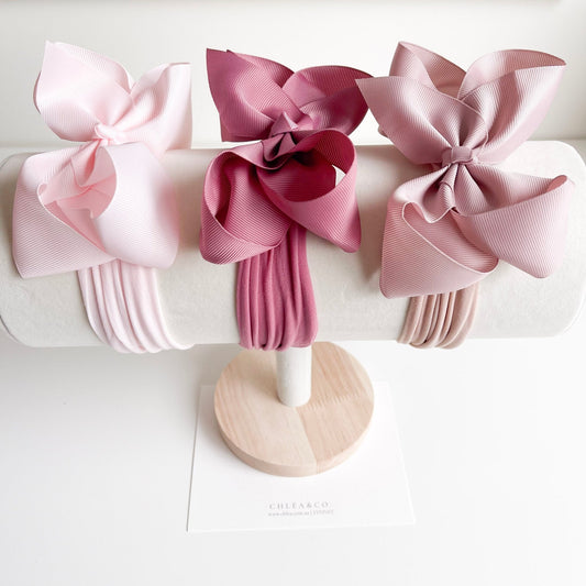 Aera Bloom | Set of 3 Ribbon Bow Headbands - Chléa & Co.
