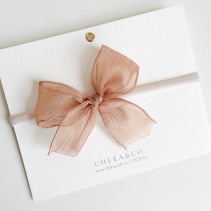 Alvina Chiffon Silk Bow Headband - Chléa & Co.