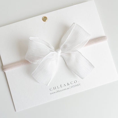 Alvina Chiffon Silk Bow Headband - Chléa & Co.