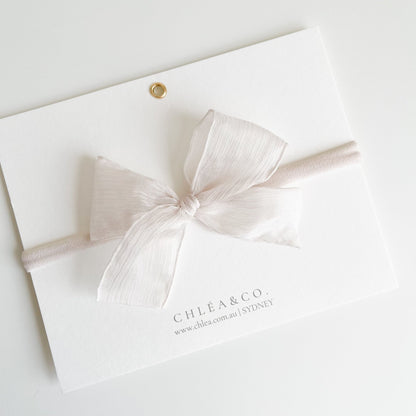 Alvina Chiffon Silk Bow Headband - Chléa & Co.