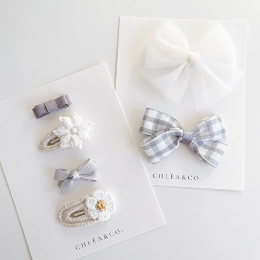 Ashley Grey Hair Clip Set - Chléa & Co.