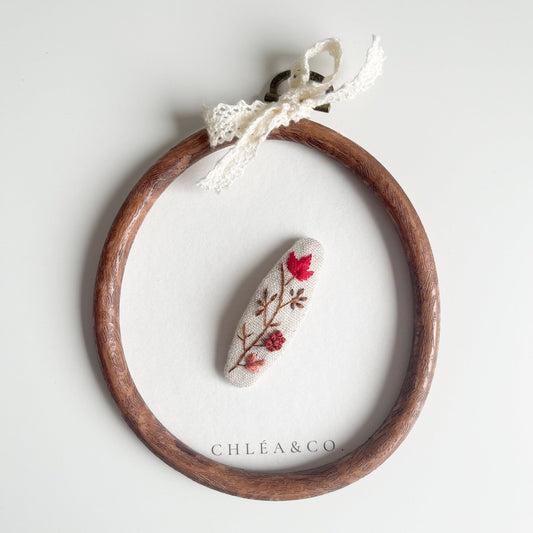 Autumn Leaf | Embroidered Hair Clip - Chléa & Co.