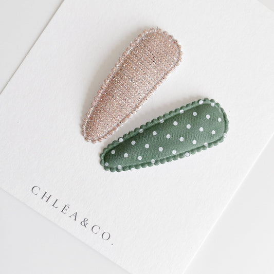 Ava & Luna Fabric Covered Snap Clip - Chléa & Co.