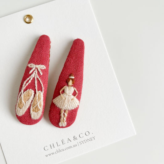 Ballerina Embroidered Hair Clip - Chléa & Co.