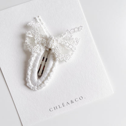 Bethany Lace Bow Crochet Clip - Chléa & Co.