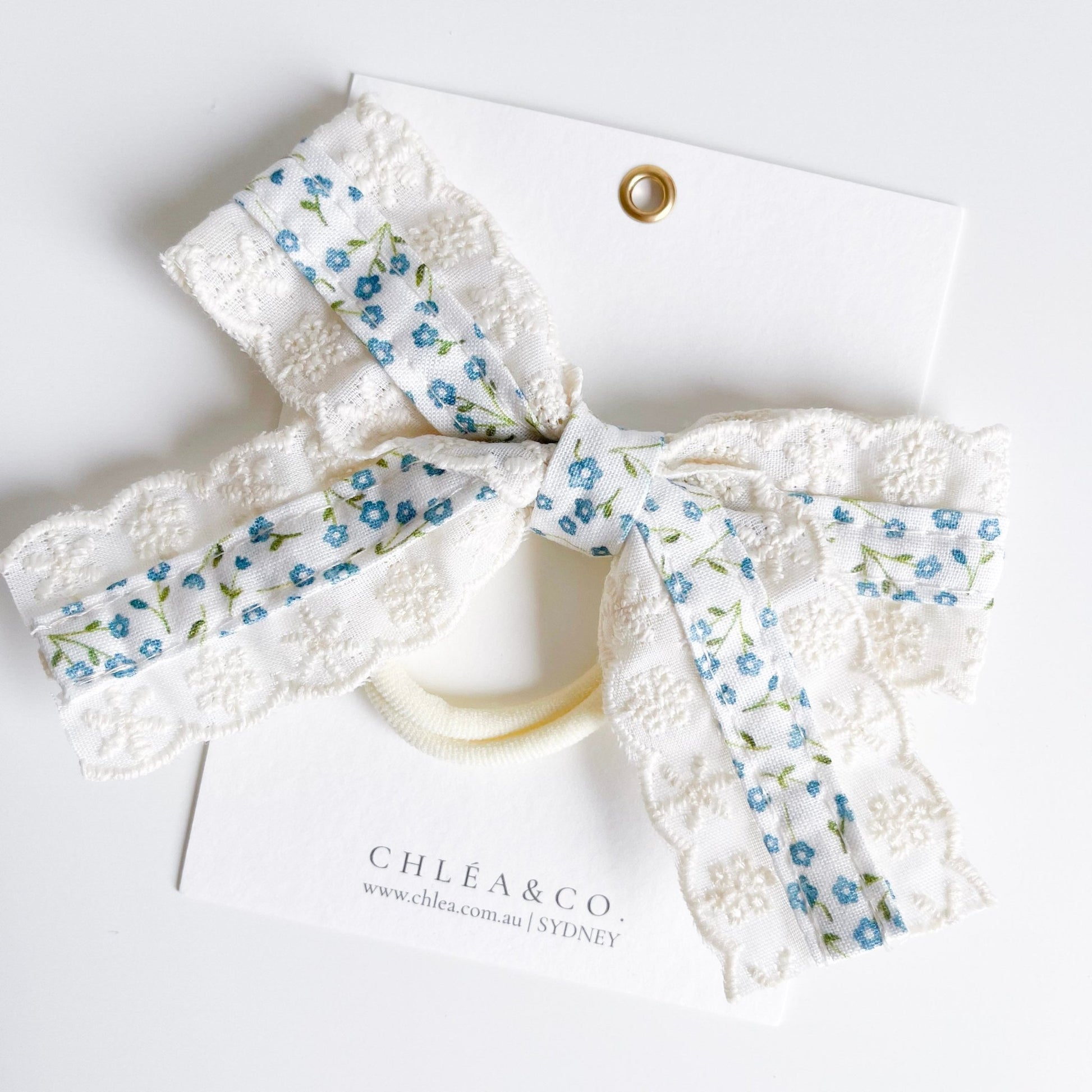 Blue Ditsy Floral Hair Ties - Chléa & Co.