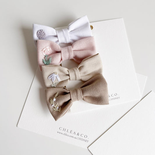 Cecily | Vintage Embroidered Bow - Chléa & Co.