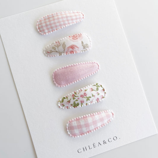 Delicate Rose Clip Set of 5 - Chléa & Co.