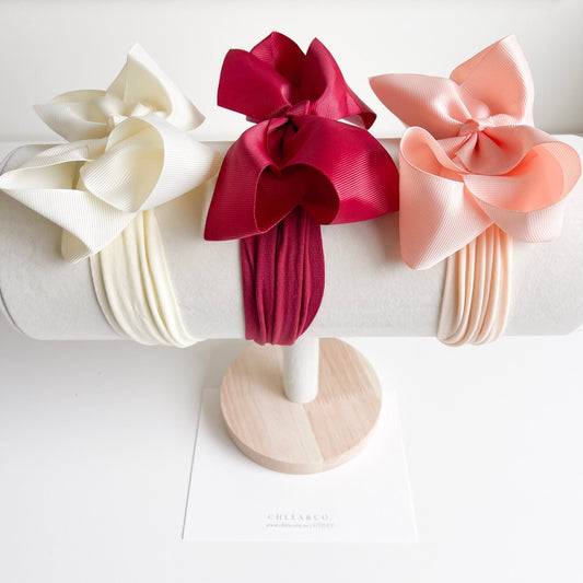 Della Fleur | Set of 3 Ribbon Bow Headbands - Chléa & Co.