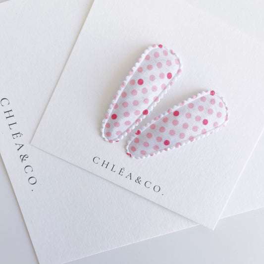 Ellie Fabric Covered Snap Clip - Chléa & Co.