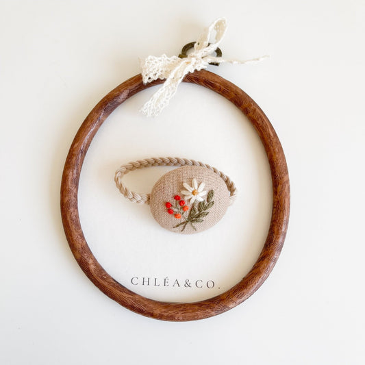 Embroidered Hair Ties | Daisy - Chléa & Co.