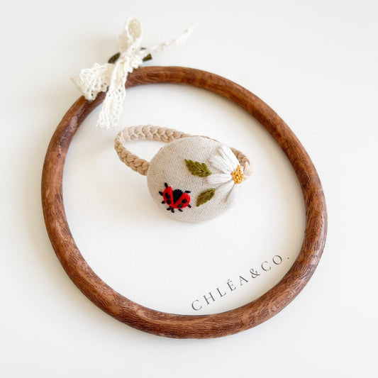 Embroidered Hair Ties | Ladybug - Chléa & Co.