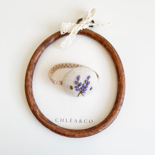 Embroidered Hair Ties | Lavender - Chléa & Co.