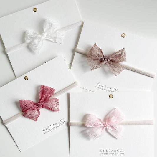 Evangeline Lace Bow Headband - Chléa & Co.