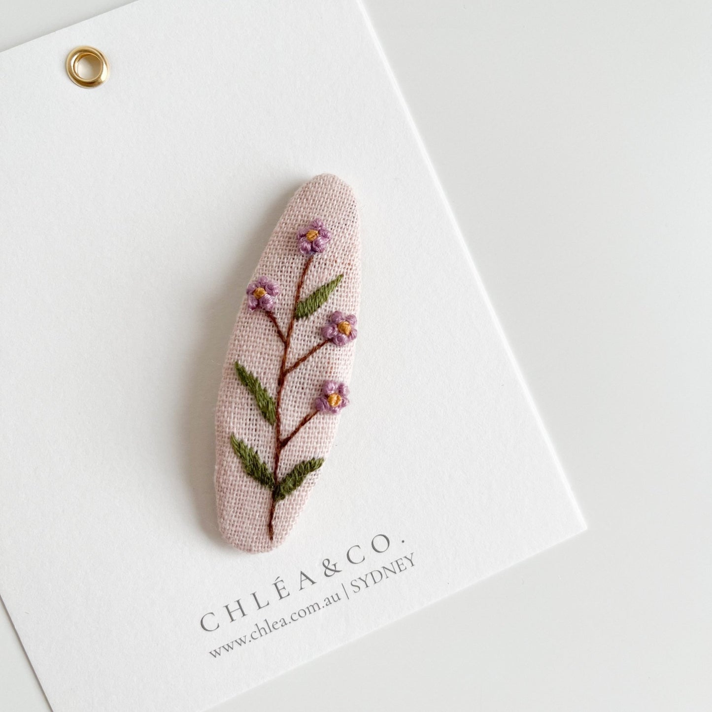 Floral Embroidered Hair Clip - Chléa & Co.