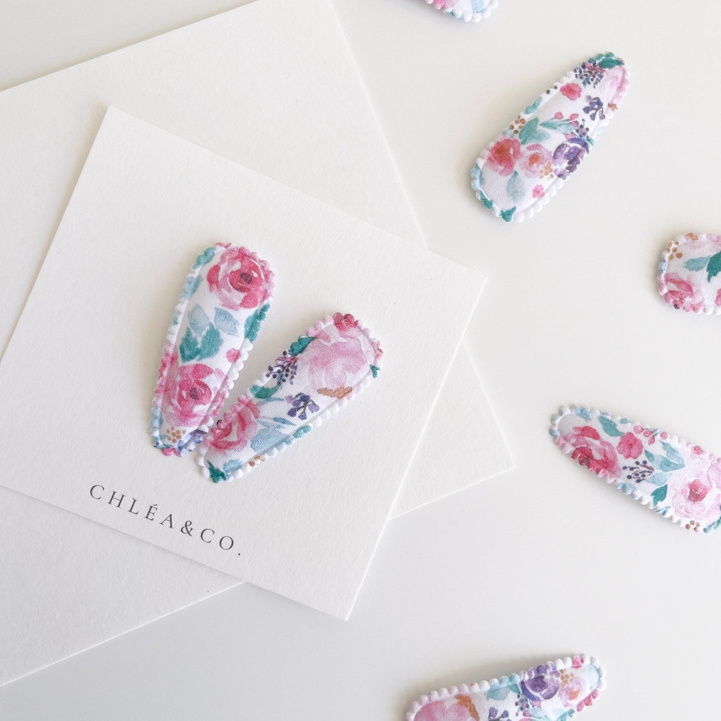 Florentina Fabric Covered Snap Clip - Chléa & Co.