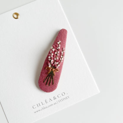 Flower Embroidered Hair Clip - Chléa & Co.