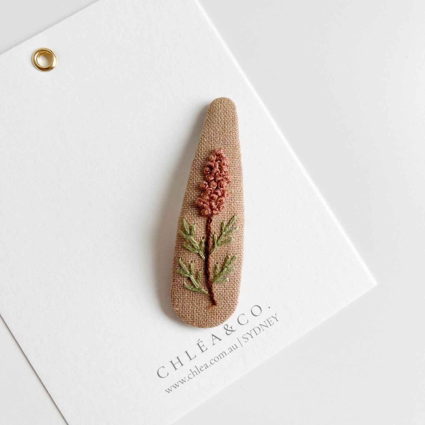 Flower Embroidered Hair Clip - Chléa & Co.