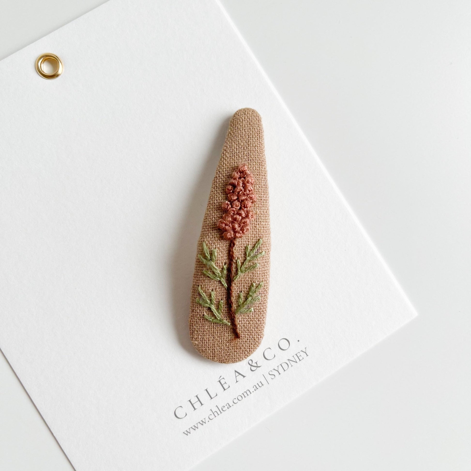 Flower Embroidered Hair Clip - Chléa & Co.