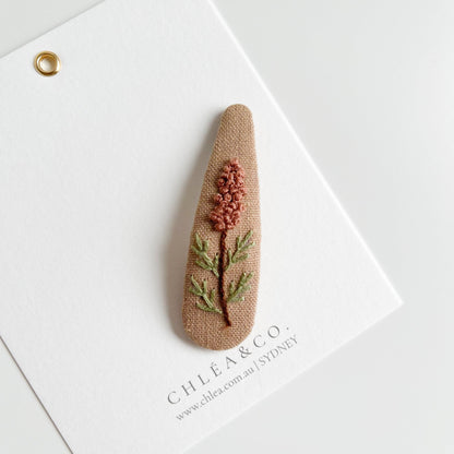 Flower Embroidered Hair Clip - Chléa & Co.