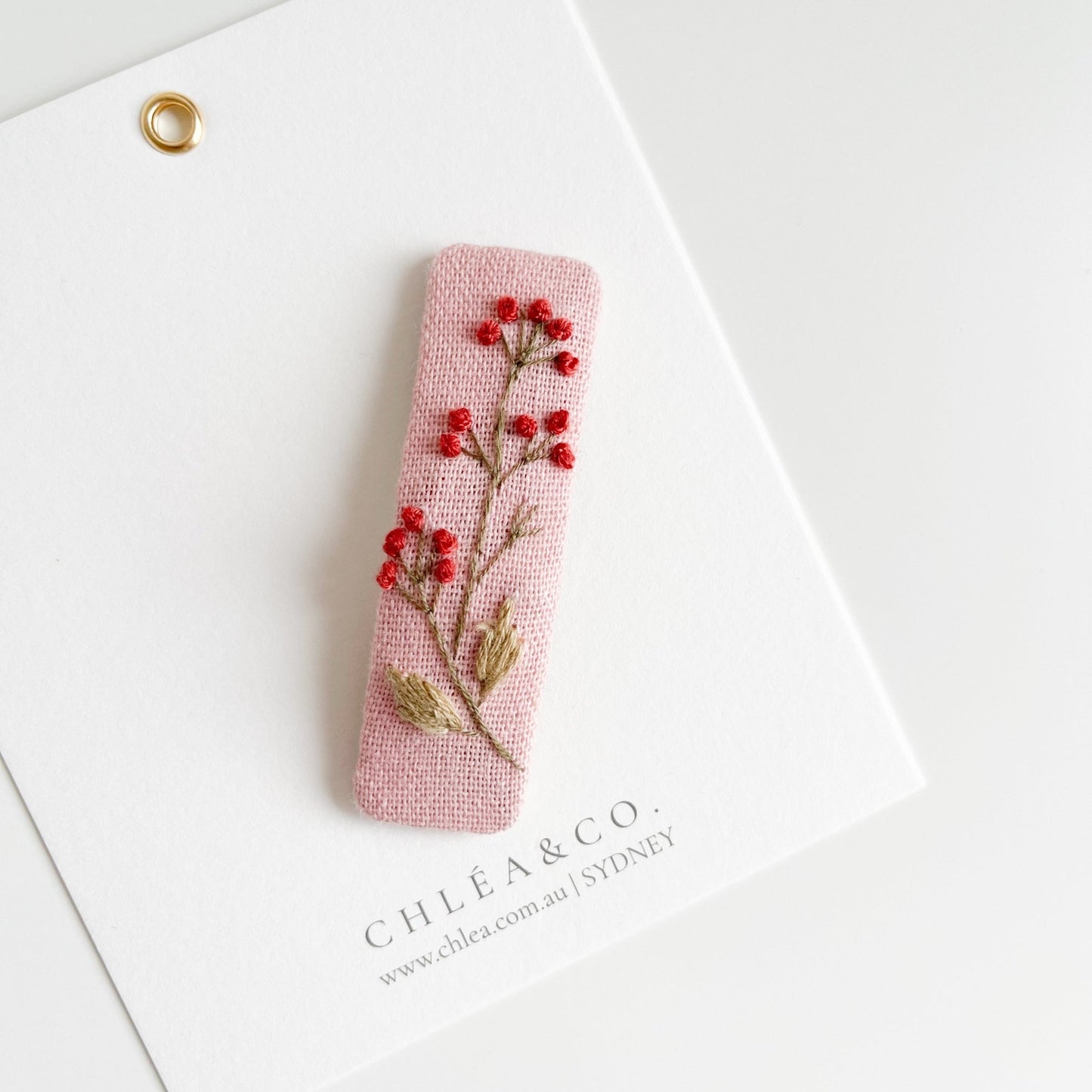 Four Season Flower Embroidered Hair Clip - Chléa & Co.