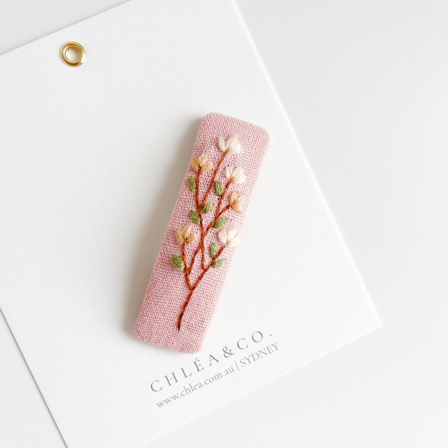 Four Season Flower Embroidered Hair Clip - Chléa & Co.