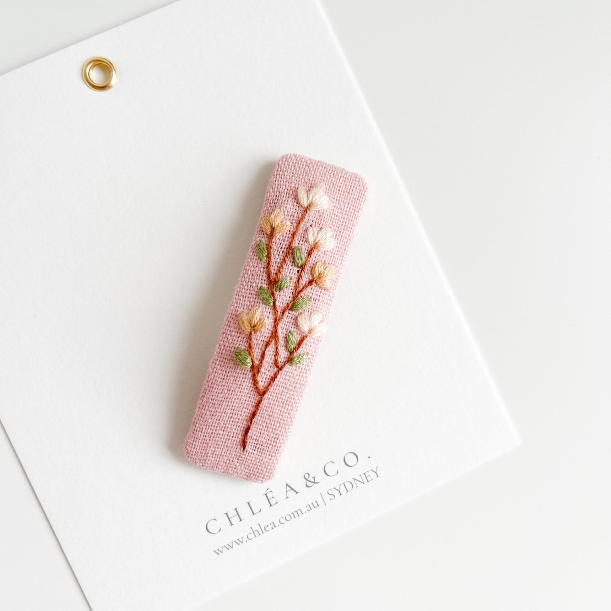 Four Season Flower Embroidered Hair Clip - Chléa & Co.