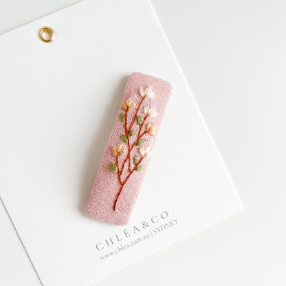 Four Season Flower Embroidered Hair Clip - Chléa & Co.