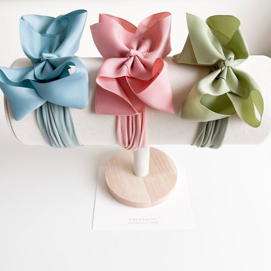Freda Blanche | Set of 3 Ribbon Bow Headbands - Chléa & Co.